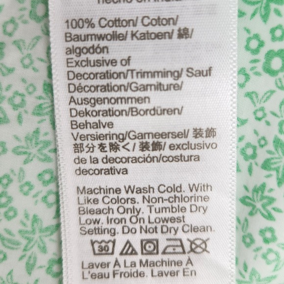 NWT J. Crew Floral Puff Sleeve Blouse XS Green Cottagecore Coquette Prairie - Picture 4 of 6